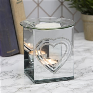 Silver Glitter Heart Burner